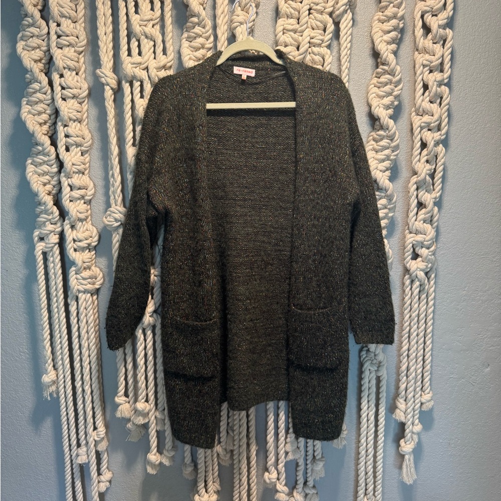 Free People x re:named forest green knit cardigan | OS